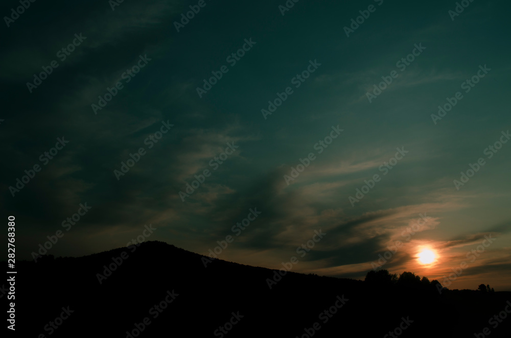 Beautiful blue sky with sunset Beautiful blue sky with sunset