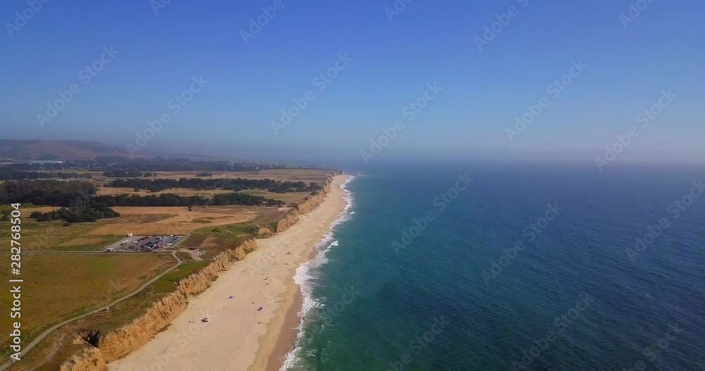 Aerial coastal cliffs of Half Moon Bay near San Francisco Bay Area, California USA Aerial coastal cliffs of Half Moon Bay near San Francisco Bay Area, California USA