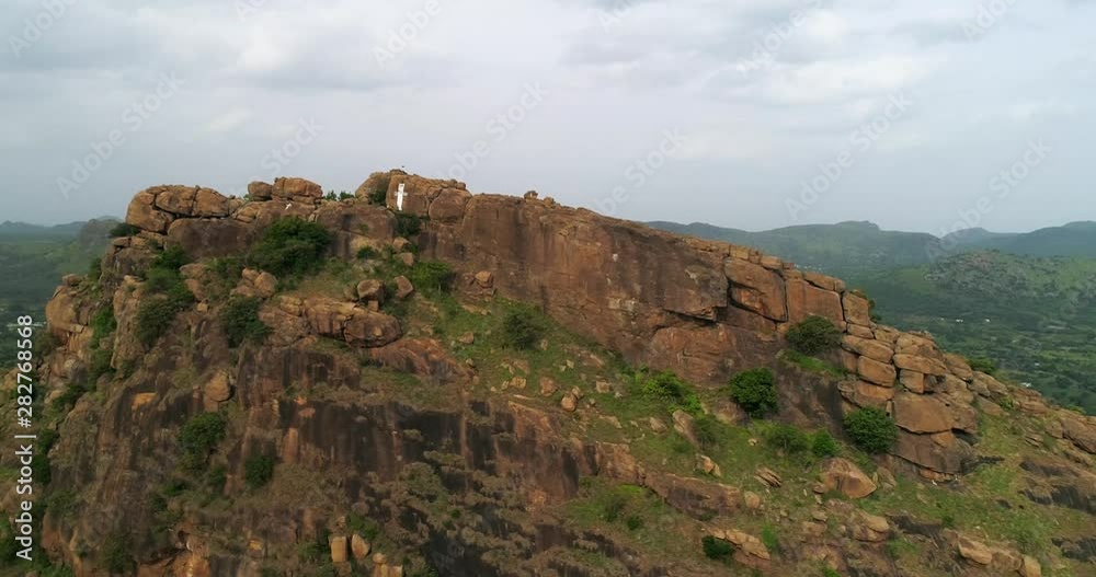 VELLORE MOUNTAINS WITH its unique mix of Greenery and Rocky tops captured with Phantom 4 pro 4 K drone down sampled from 60 Fps footage VELLORE MOUNTAINS WITH its unique mix of Greenery and Rocky tops captured with Phantom 4 pro 4 K drone down sampled from 60 Fps footage