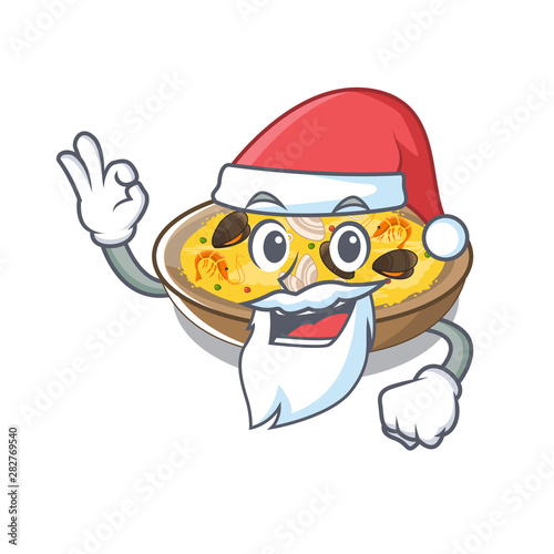 Santa spanish paella isolated in the character