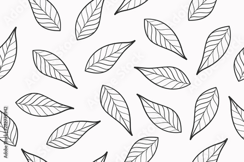 Leaves Doodle Seamless Pattern