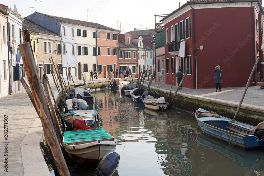 Typische farbige Häuser, Burano, Venedig, Venetien, Italien, Europa