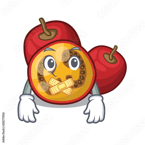 Silent fruit tamarillo above mascot wood table