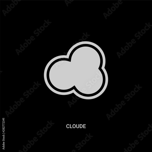 white cloude vector icon on black background. modern flat cloude from weather concept vector sign symbol can be use for web, mobile and logo.