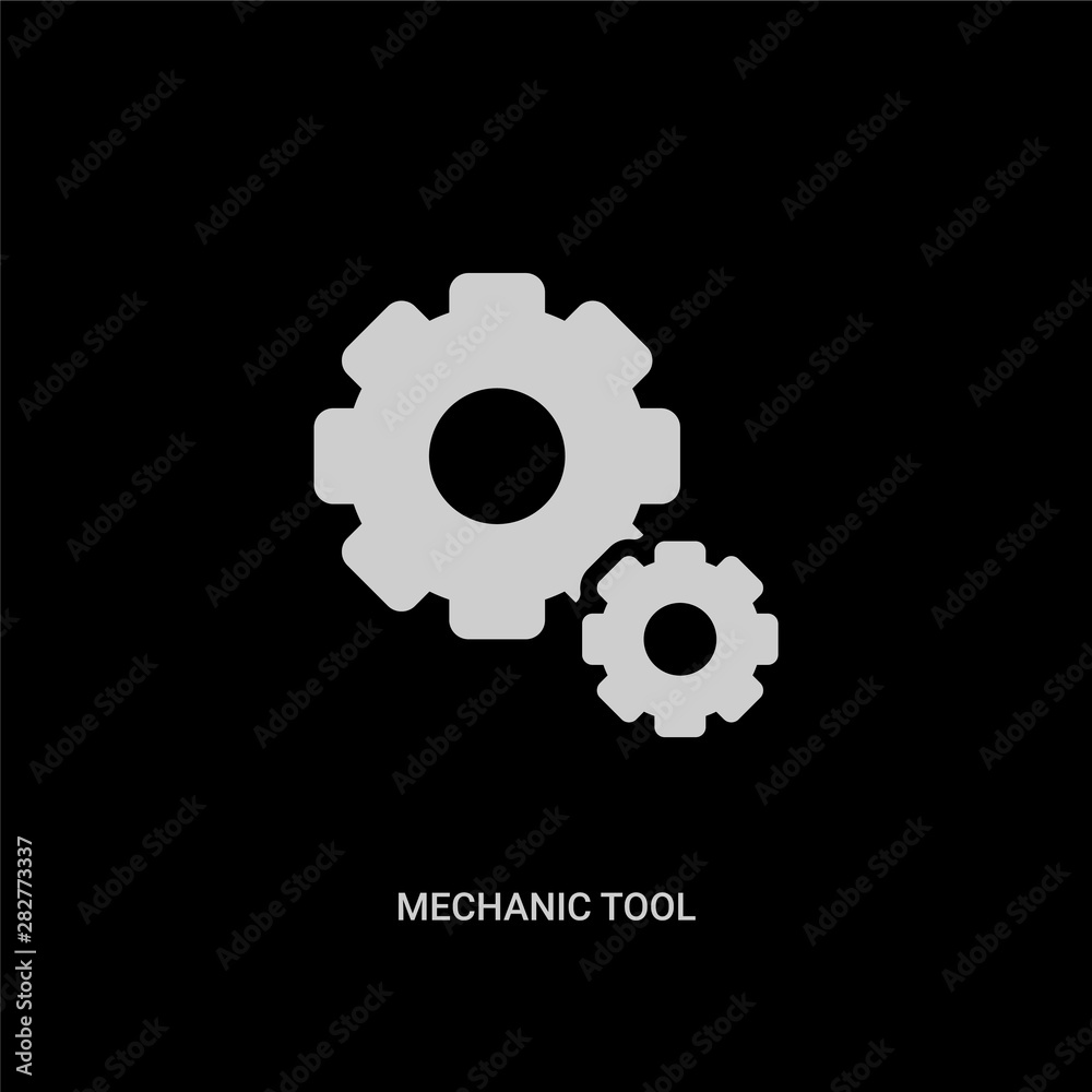 white mechanic tool vector icon on black background. modern flat mechanic tool from ui concept vector sign symbol can be use for web, mobile and logo. white mechanic tool vector icon on black background. modern flat mechanic tool from ui concept vector sign symbol can be use for web, mobile and logo.