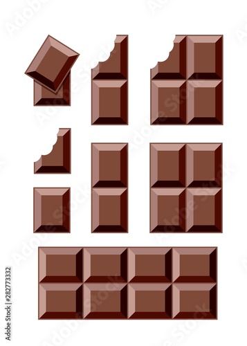 vector chocolate bar pieces