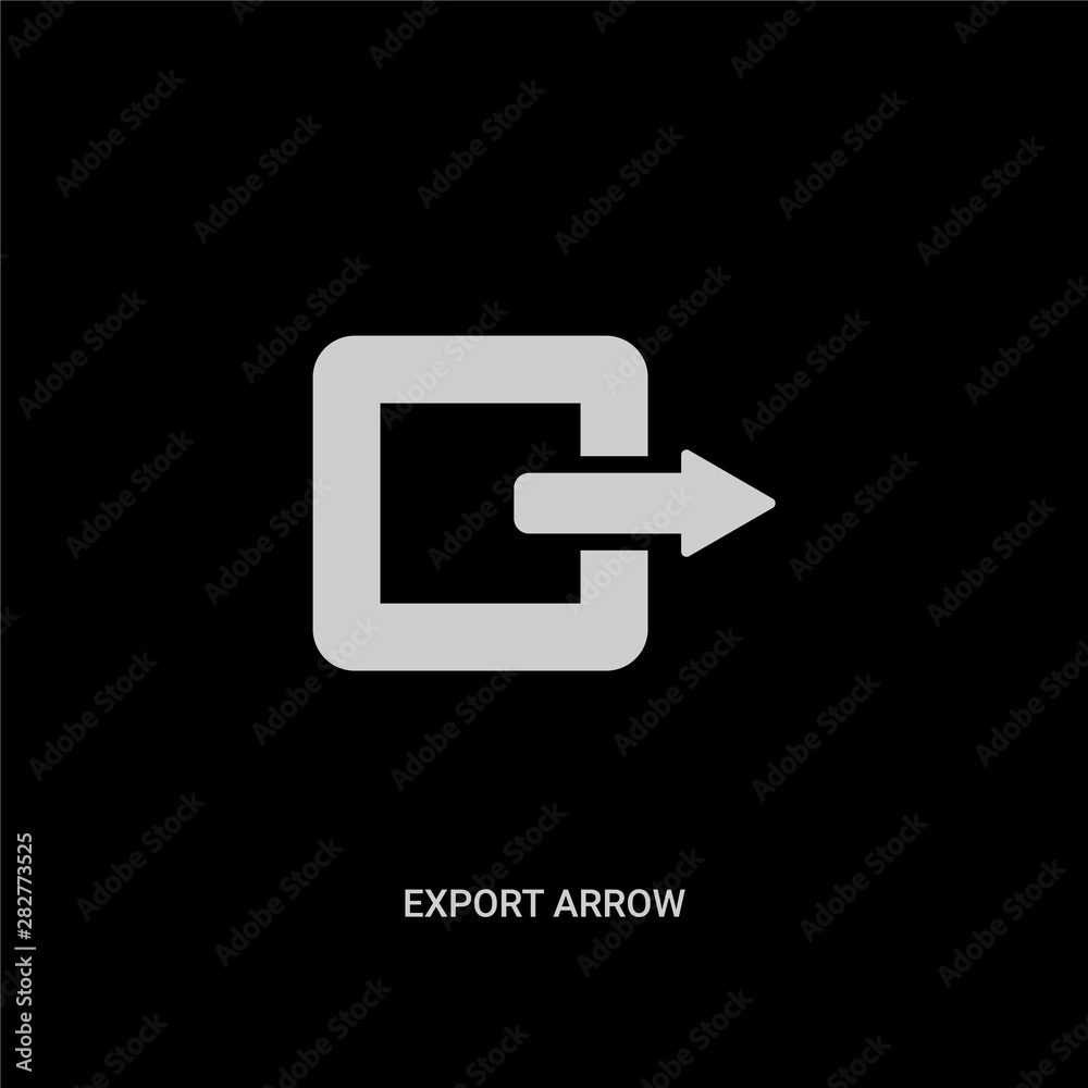 white export arrow vector icon on black background. modern flat export arrow from ui concept vector sign symbol can be use for web, mobile and logo. white export arrow vector icon on black background. modern flat export arrow from ui concept vector sign symbol can be use for web, mobile and logo.