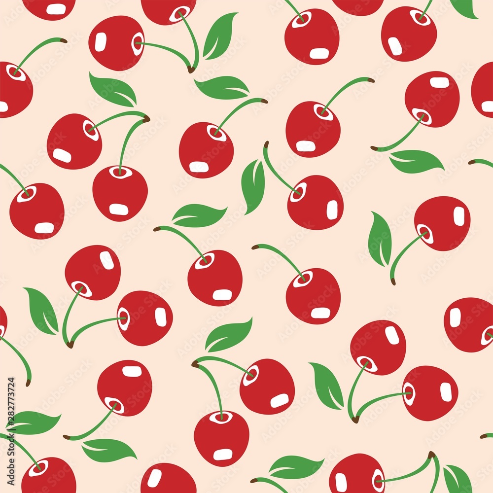vector red cherry seamless pattern vector red cherry seamless pattern