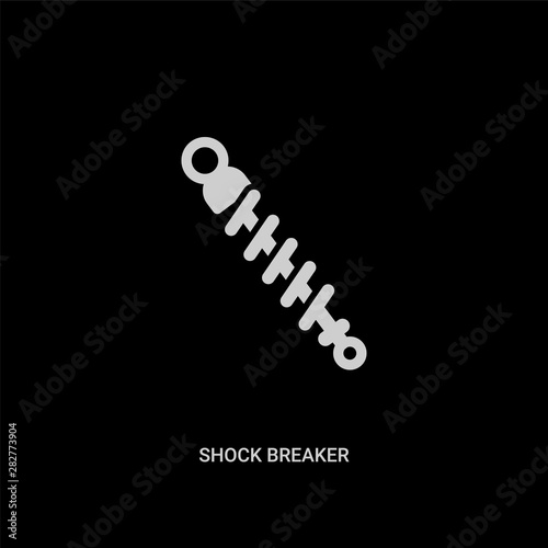 white shock breaker vector icon on black background. modern flat shock breaker from transport concept vector sign symbol can be use for web, mobile and logo.