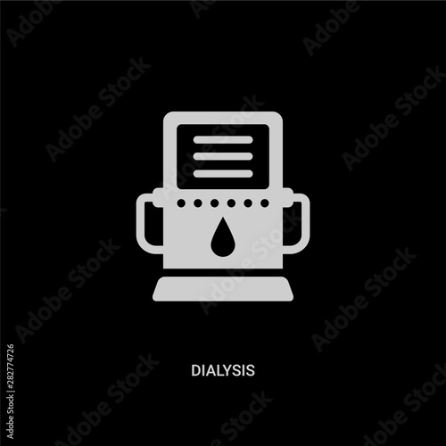 white dialysis vector icon on black background. modern flat dialysis from technology concept vector sign symbol can be use for web, mobile and logo.