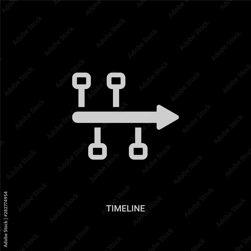 white timeline vector icon on black background. modern flat timeline from social media marketing concept vector sign symbol can be use for web, mobile and logo. white timeline vector icon on black background. modern flat timeline from social media marketing concept vector sign symbol can be use for web, mobile and logo.