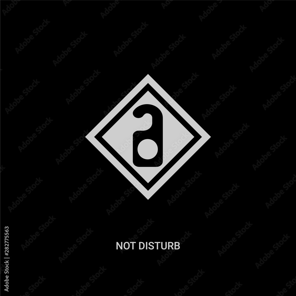 white not disturb vector icon on black background. modern flat not disturb from signs concept vector sign symbol can be use for web, mobile and logo. white not disturb vector icon on black background. modern flat not disturb from signs concept vector sign symbol can be use for web, mobile and logo.