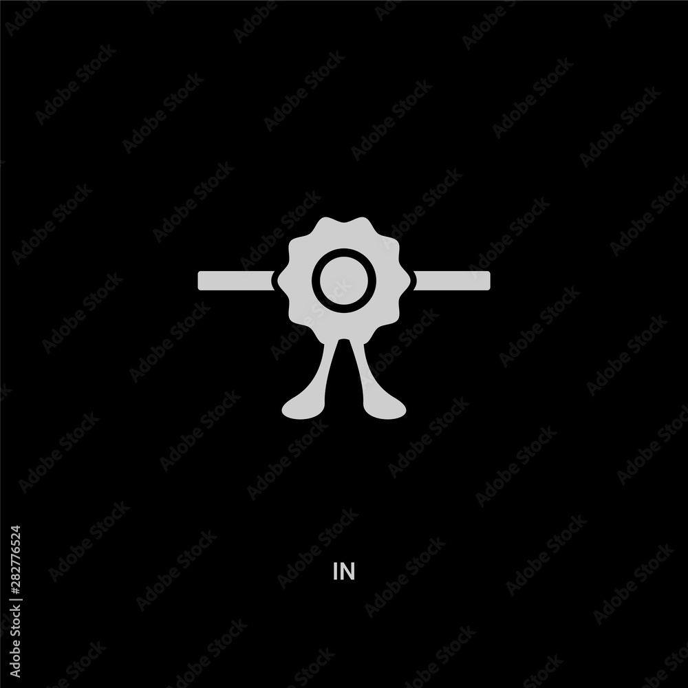 Obraz premium white in vector icon on black background. modern flat in from people concept vector sign symbol can be use for web, mobile and logo.