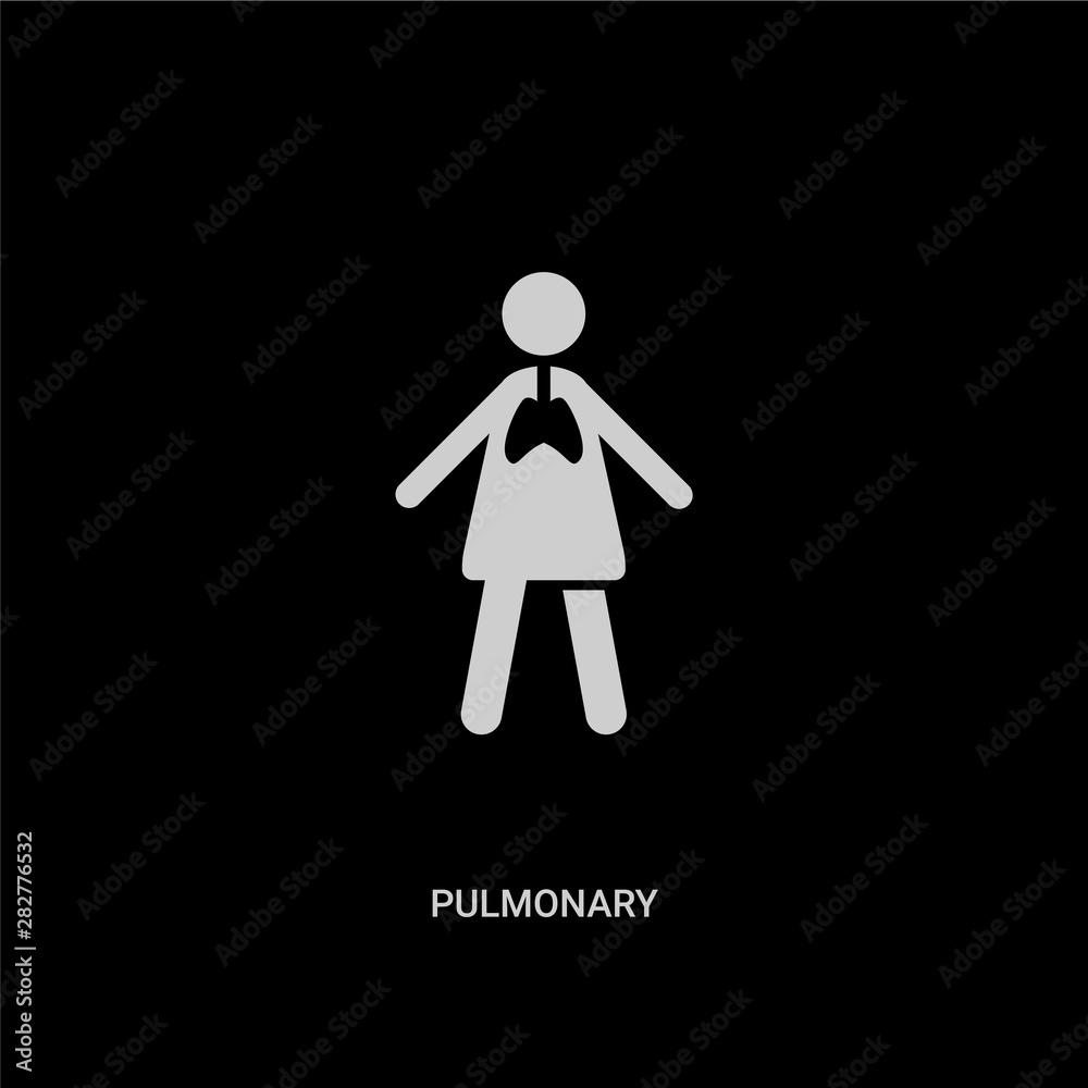 Obraz premium white pulmonary vector icon on black background. modern flat pulmonary from people concept vector sign symbol can be use for web, mobile and logo.