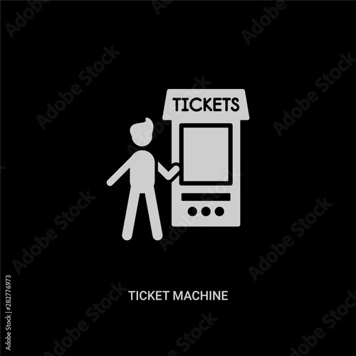 white ticket machine vector icon on black background. modern flat ticket machine from people concept vector sign symbol can be use for web, mobile and logo.