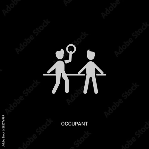 white occupant vector icon on black background. modern flat occupant from people concept vector sign symbol can be use for web  mobile and logo.