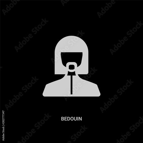 white bedouin vector icon on black background. modern flat bedouin from people concept vector sign symbol can be use for web, mobile and logo.