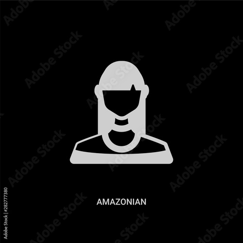 white amazonian vector icon on black background. modern flat amazonian from people concept vector sign symbol can be use for web, mobile and logo.