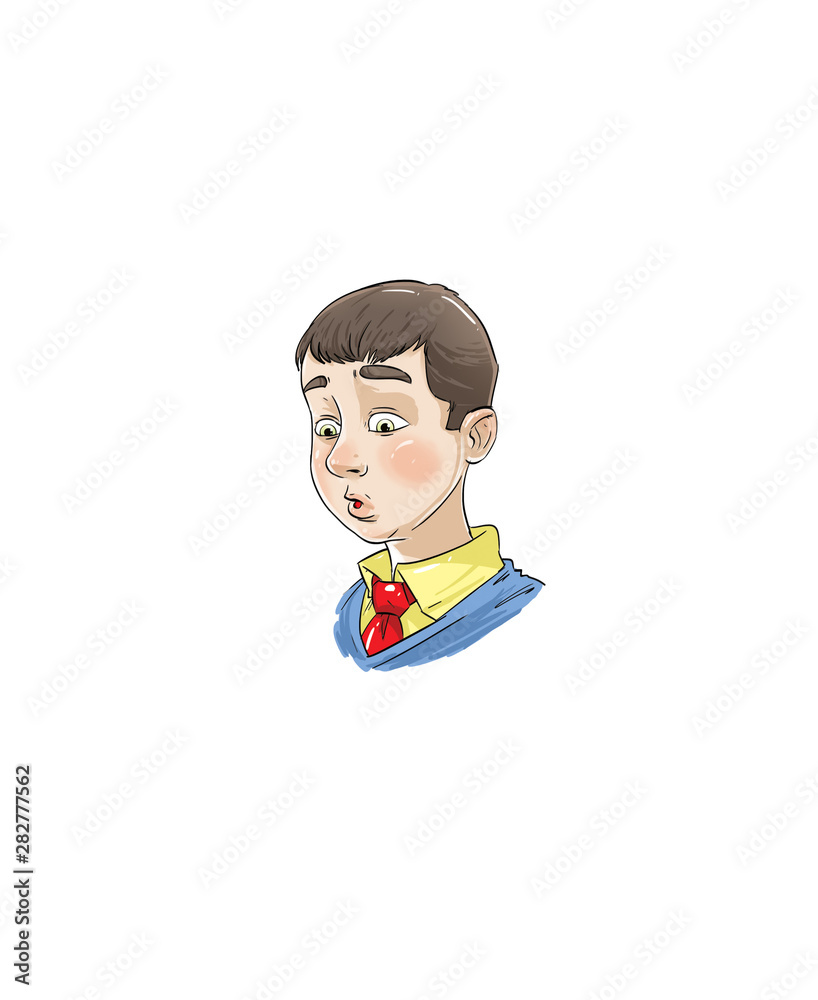 boy character portrait isolated from white background boy character portrait isolated from white background