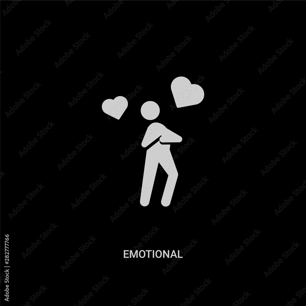 white emotional vector icon on black background. modern flat emotional from people concept vector sign symbol can be use for web, mobile and logo. white emotional vector icon on black background. modern flat emotional from people concept vector sign symbol can be use for web, mobile and logo.