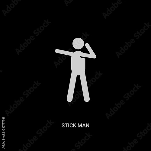 white stick man vector icon on black background. modern flat stick man from people concept vector sign symbol can be use for web, mobile and logo.