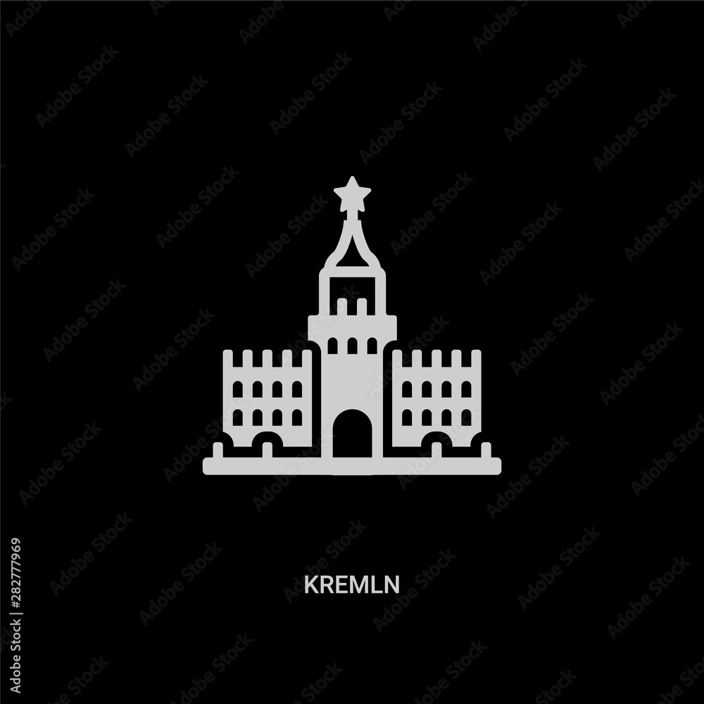 white kremln vector icon on black background. modern flat kremln from other concept vector sign symbol can be use for web, mobile and logo.
