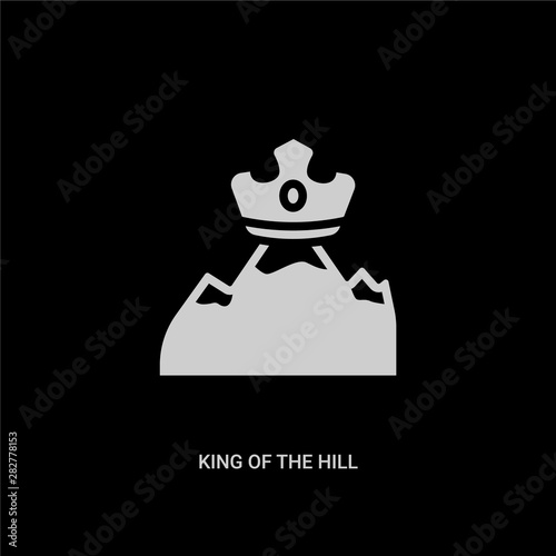 white king of the hill vector icon on black background. modern flat king of the hill from other concept vector sign symbol can be use for web, mobile and logo.