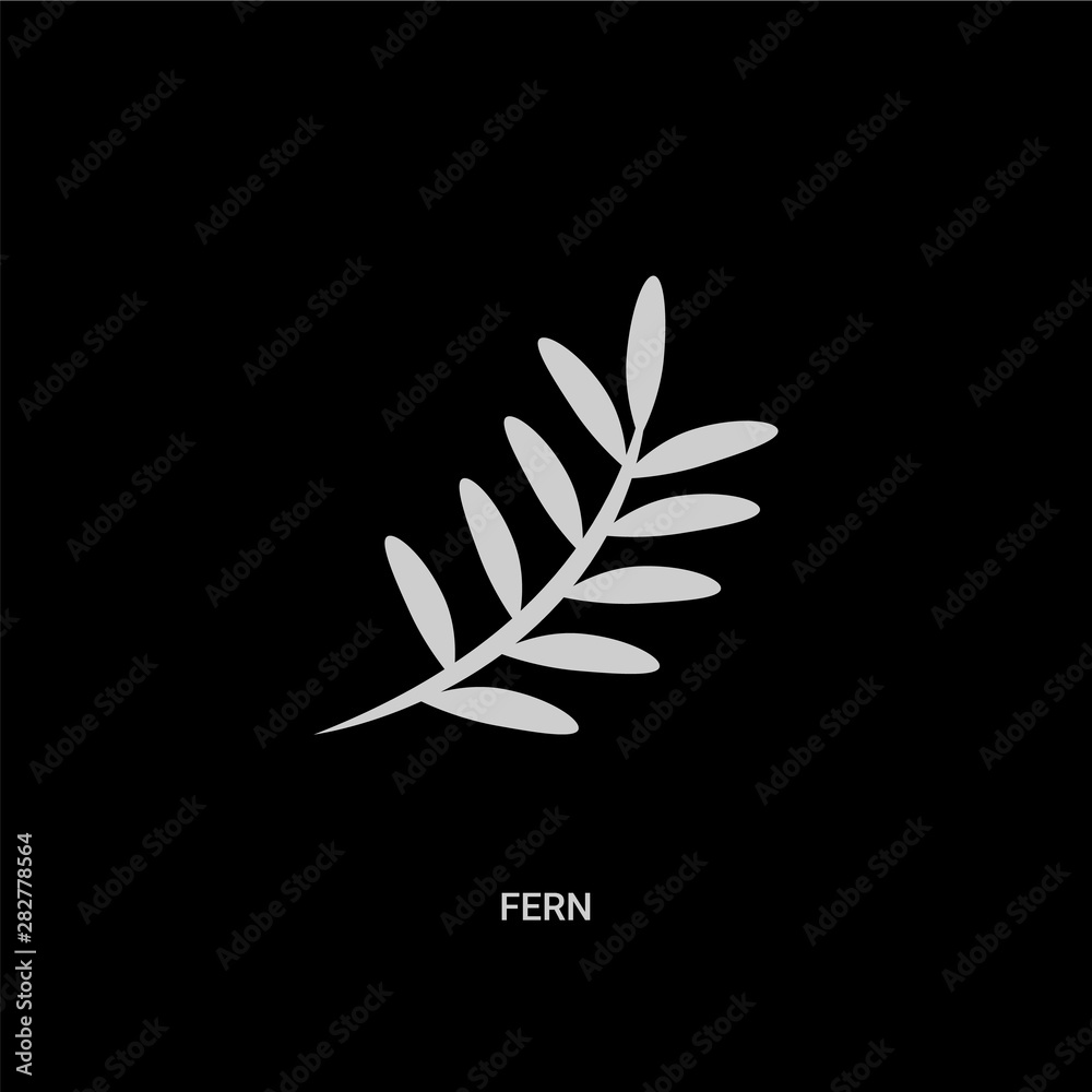 white fern vector icon on black background. modern flat fern from nature concept vector sign symbol can be use for web, mobile and logo. white fern vector icon on black background. modern flat fern from nature concept vector sign symbol can be use for web, mobile and logo.