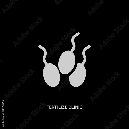 white fertilize clinic vector icon on black background. modern flat fertilize clinic from nature concept vector sign symbol can be use for web, mobile and logo.