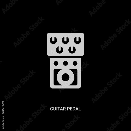 white guitar pedal vector icon on black background. modern flat guitar pedal from music concept vector sign symbol can be use for web, mobile and logo.
