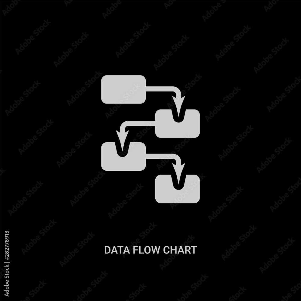 white data flow chart vector icon on black background. modern flat data flow chart from multimedia concept vector sign symbol can be use for web, mobile and logo. white data flow chart vector icon on black background. modern flat data flow chart from multimedia concept vector sign symbol can be use for web, mobile and logo.
