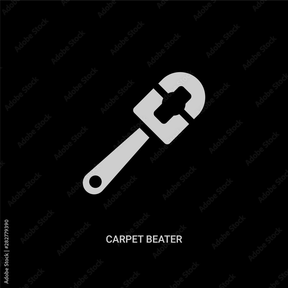 white carpet beater vector icon on black background. modern flat carpet beater from miscellaneous concept vector sign symbol can be use for web, mobile and logo.