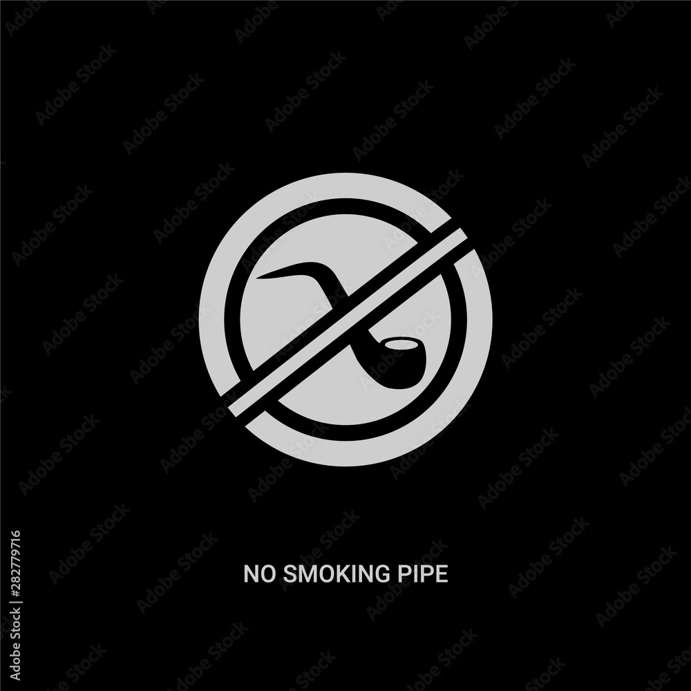 white no smoking pipe vector icon on black background. modern flat no smoking pipe from maps and flags concept vector sign symbol can be use for web, mobile and logo. white no smoking pipe vector icon on black background. modern flat no smoking pipe from maps and flags concept vector sign symbol can be use for web, mobile and logo.