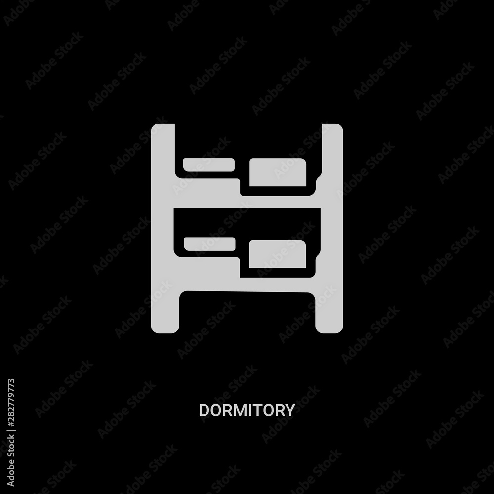 white dormitory vector icon on black background. modern flat dormitory from maps and flags concept vector sign symbol can be use for web, mobile and logo. white dormitory vector icon on black background. modern flat dormitory from maps and flags concept vector sign symbol can be use for web, mobile and logo.