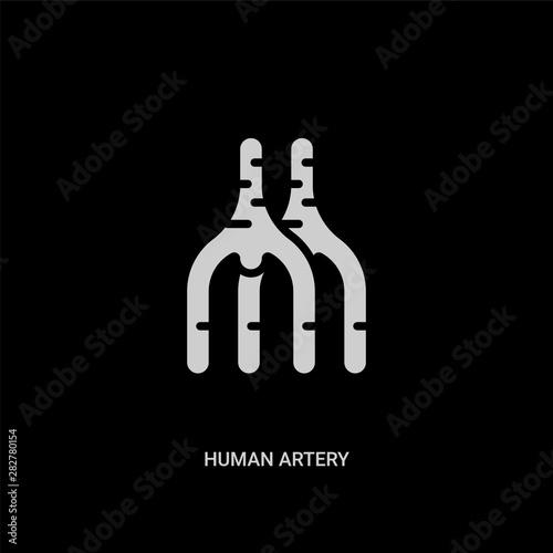 white human artery vector icon on black background. modern flat human artery from human body parts concept vector sign symbol can be use for web, mobile and logo.