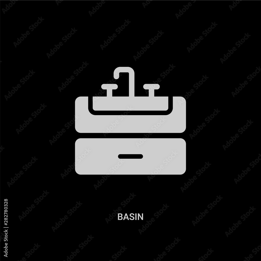 white basin vector icon on black background. modern flat basin from holidays concept vector sign symbol can be use for web, mobile and logo.