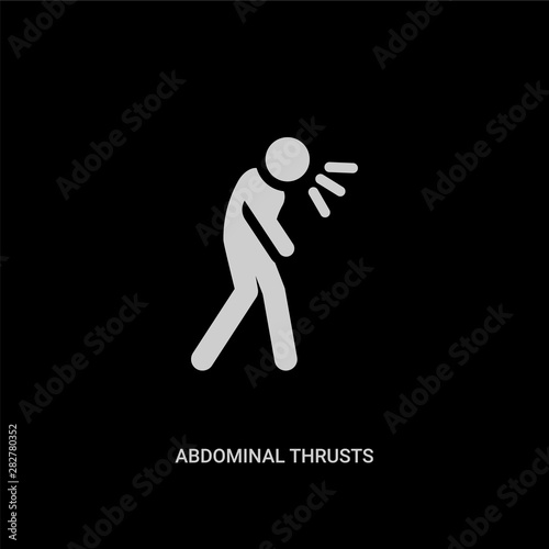 white abdominal thrusts vector icon on black background. modern flat abdominal thrusts from healthcare and medical concept vector sign symbol can be use for web, mobile and logo.