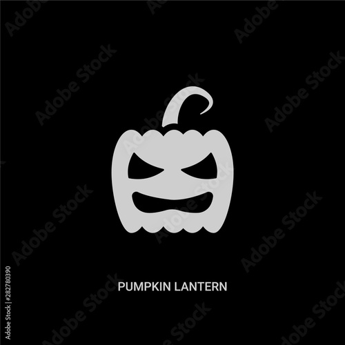 white pumpkin lantern vector icon on black background. modern flat pumpkin lantern from halloween concept vector sign symbol can be use for web, mobile and logo.