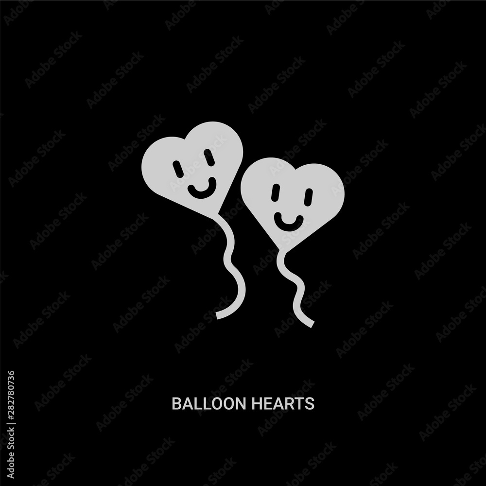 white balloon hearts vector icon on black background. modern flat balloon hearts from gaming concept vector sign symbol can be use for web, mobile and logo. white balloon hearts vector icon on black background. modern flat balloon hearts from gaming concept vector sign symbol can be use for web, mobile and logo.
