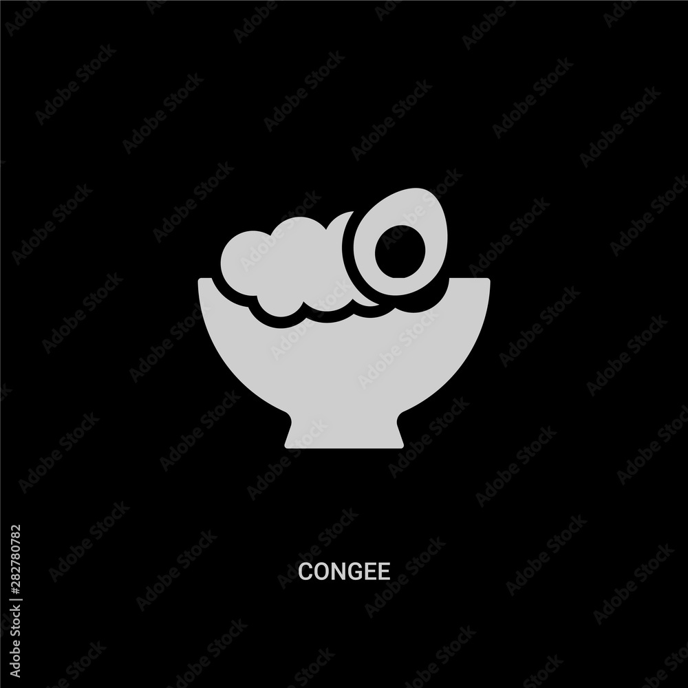 Obraz premium white congee vector icon on black background. modern flat congee from food and restaurant concept vector sign symbol can be use for web, mobile and logo.