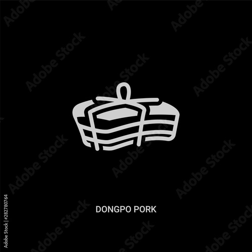 white dongpo pork vector icon on black background. modern flat dongpo pork from food and restaurant concept vector sign symbol can be use for web, mobile and logo. photo