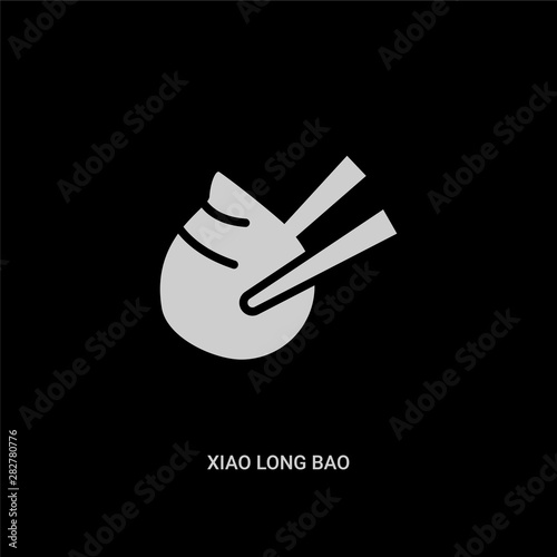 white xiao long bao vector icon on black background. modern flat xiao long bao from food and restaurant concept vector sign symbol can be use for web, mobile and logo.