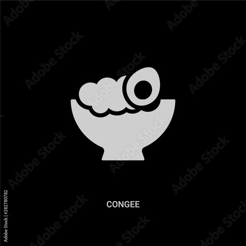 white congee vector icon on black background. modern flat congee from food and restaurant concept vector sign symbol can be use for web, mobile and logo.