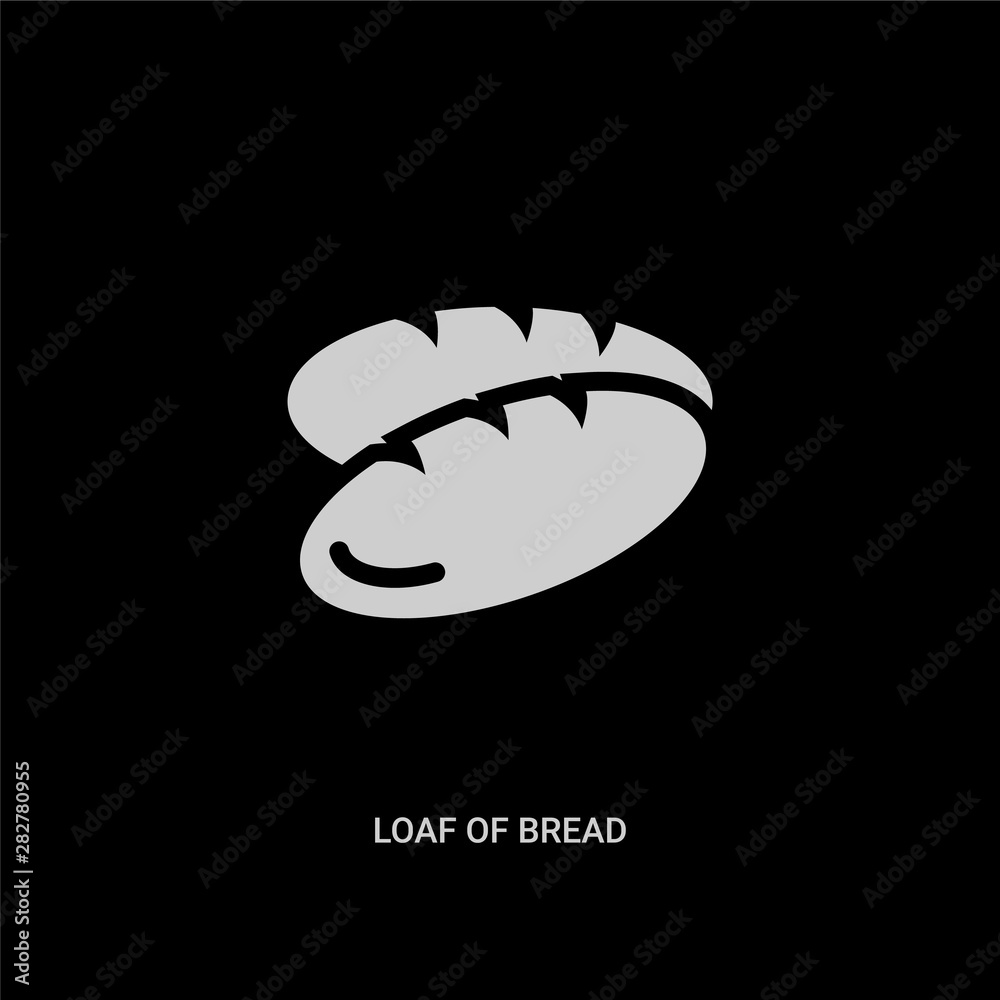 white loaf of bread vector icon on black background. modern flat loaf of bread from food concept vector sign symbol can be use for web, mobile and logo. white loaf of bread vector icon on black background. modern flat loaf of bread from food concept vector sign symbol can be use for web, mobile and logo.