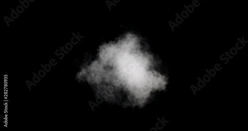 Smoke isolated on black background