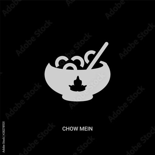 white chow mein vector icon on black background. modern flat chow mein from food concept vector sign symbol can be use for web, mobile and logo.