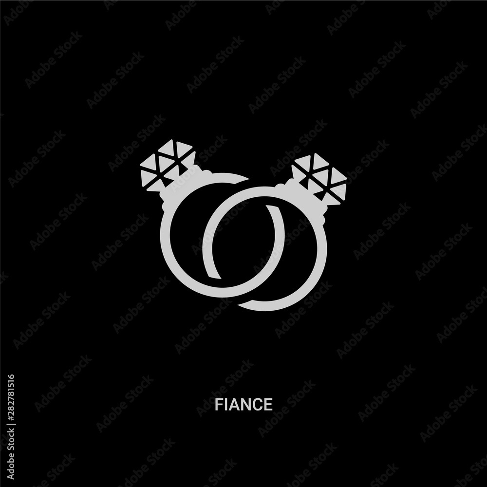 white fiance vector icon on black background. modern flat fiance from  fashion concept vector sign symbol can be use for web, mobile and logo.  Stock Vector | Adobe Stock