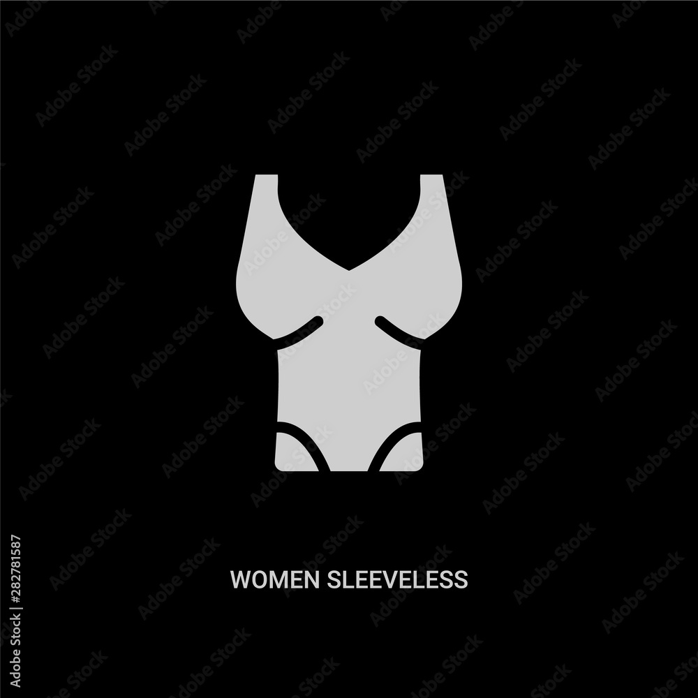 white women sleeveless shirt vector icon on black background. modern flat women sleeveless shirt from fashion concept vector sign symbol can be use for web, mobile and logo. white women sleeveless shirt vector icon on black background. modern flat women sleeveless shirt from fashion concept vector sign symbol can be use for web, mobile and logo.