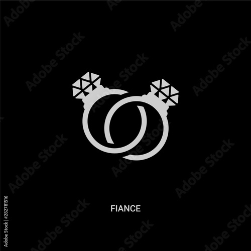 white fiance vector icon on black background. modern flat fiance from fashion concept vector sign symbol can be use for web, mobile and logo.