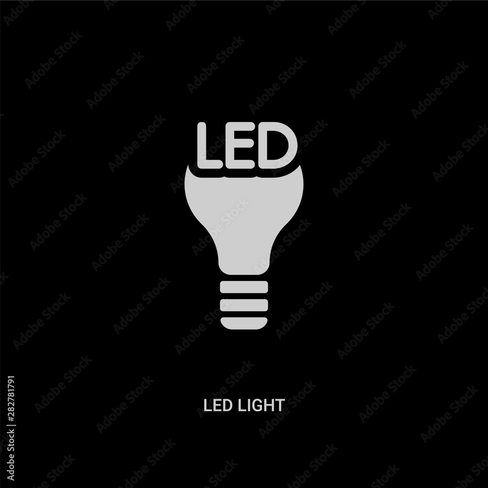 Vecteur Stock white led light vector icon on black background. modern flat led  light from electronics concept vector sign symbol can be use for web,  mobile and logo. | Adobe Stock